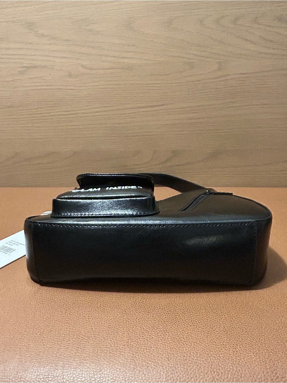Off-White The Jitney Black Leather Shoulder Bag with White Text - Picture 14 of 16
